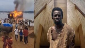 Ebo Noah’s Ark Burned by His Own Followers After Prophecy Failed – VIDEO